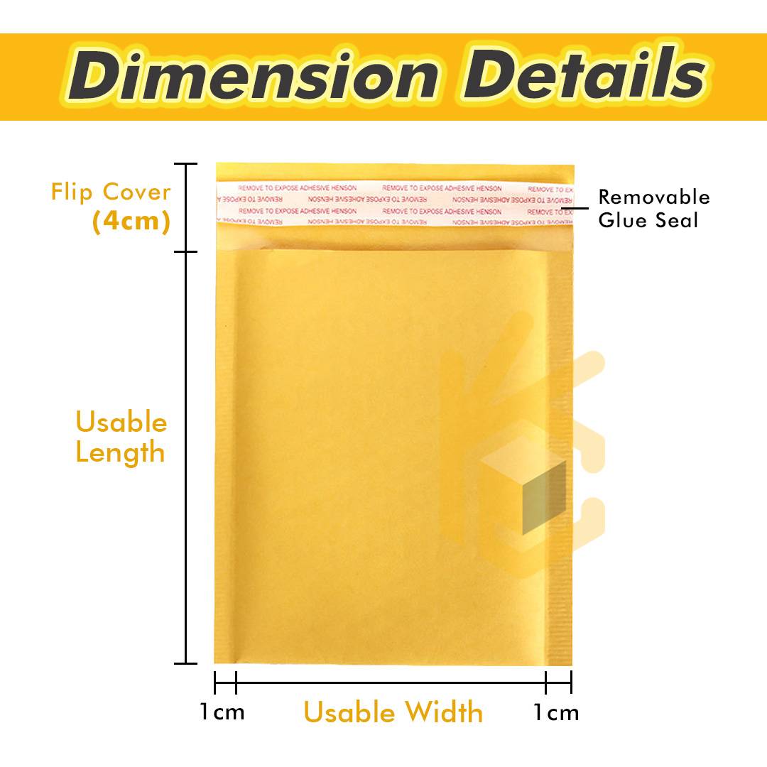 (1 BOX) Kraft Bubble Envelope