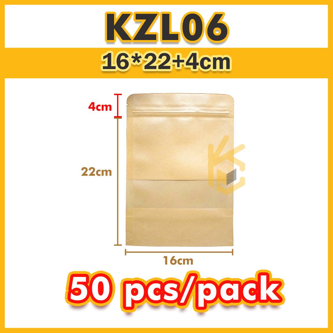 Food Grade Kraft Ziplock Bag 50pcs
